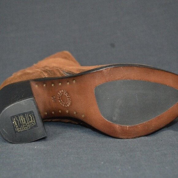 Buttero Coco Brown Suede Tres Durango Cowboy Ankle Boots – Size 38 / US 7.5 NIB - Picture 4 of 5